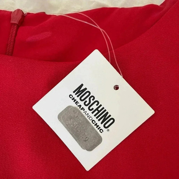 Moschino red ruched shift dress - Picture 7 of 14